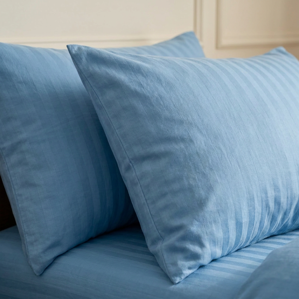 Taies d’oreiller en satin de coton premium à rayures satinées élégantes et douces
