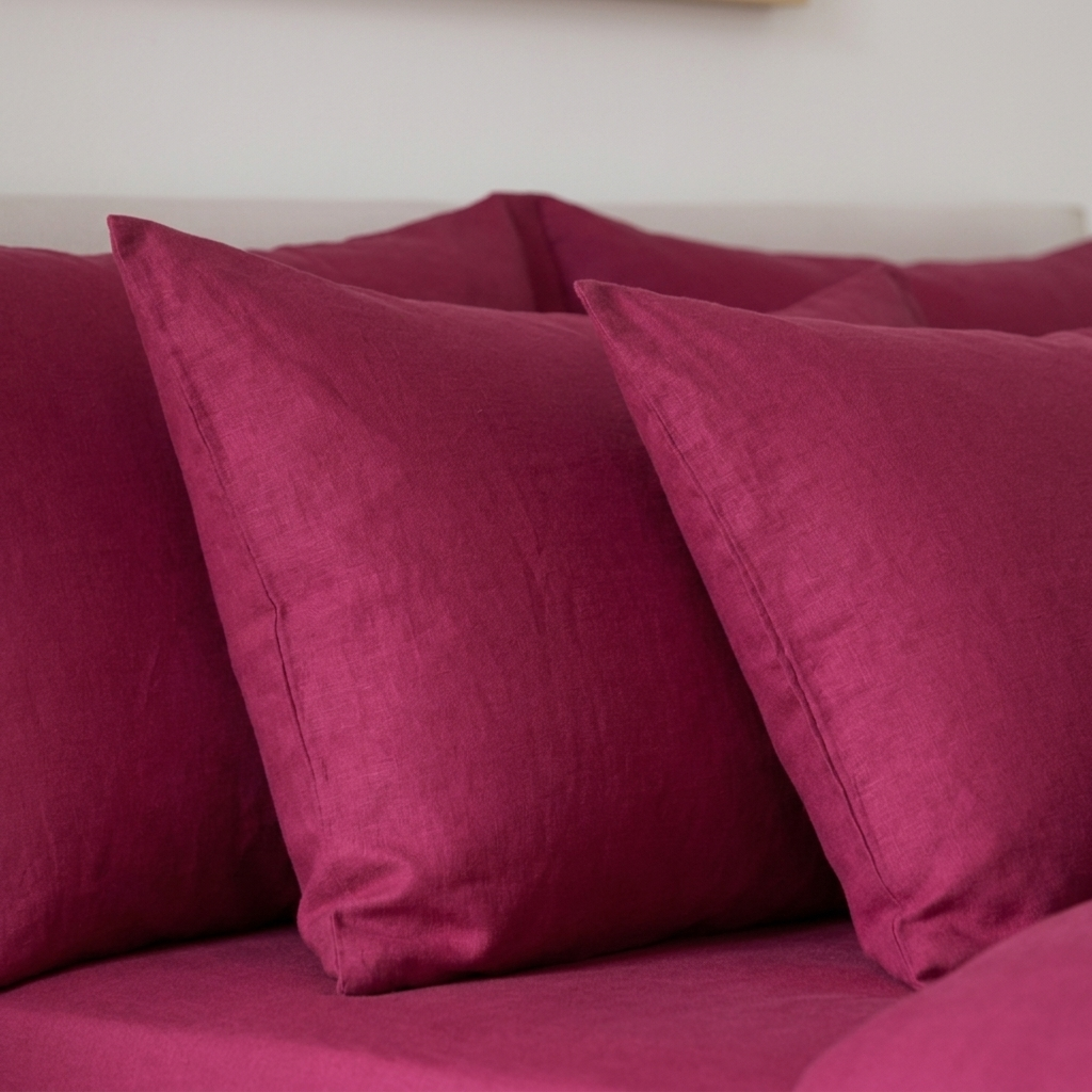 Paire de taies d'oreiller percale de coton 100 fils/cm2, texture lisse et fraîcheur naturelle