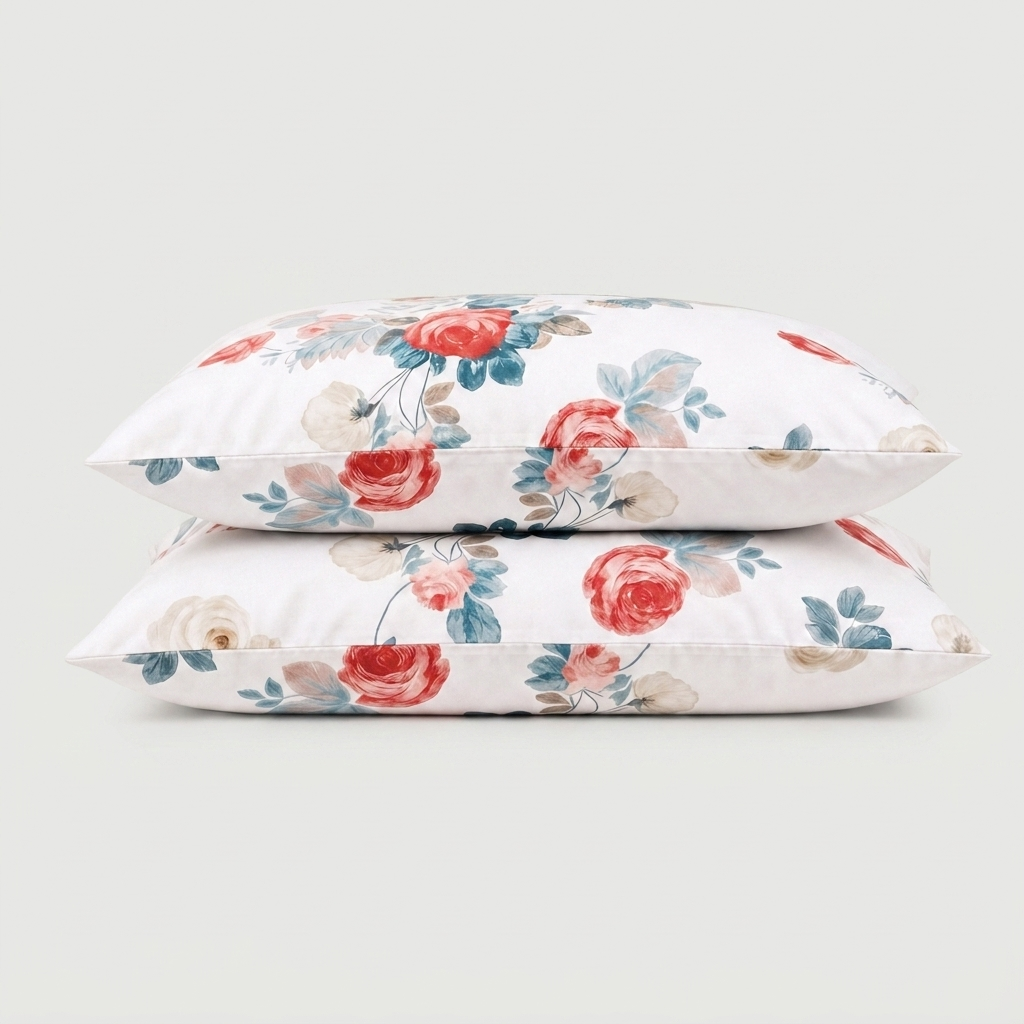 Paquet de taies d'oreiller en percale de coton élégantes et fraîches pour literie haut de gamme