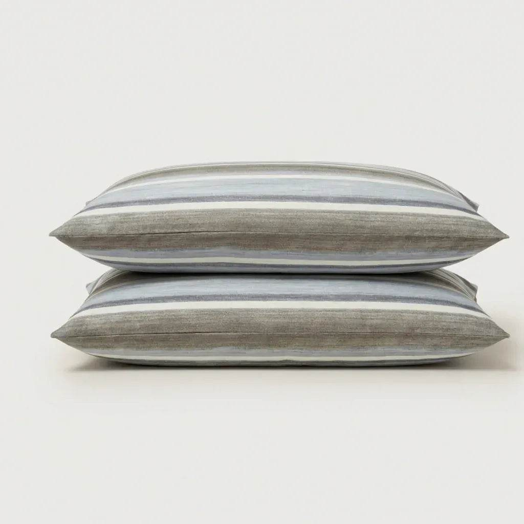 Taies d'oreiller percale de coton - Perle en Perle - Gris – - MaisonTextile