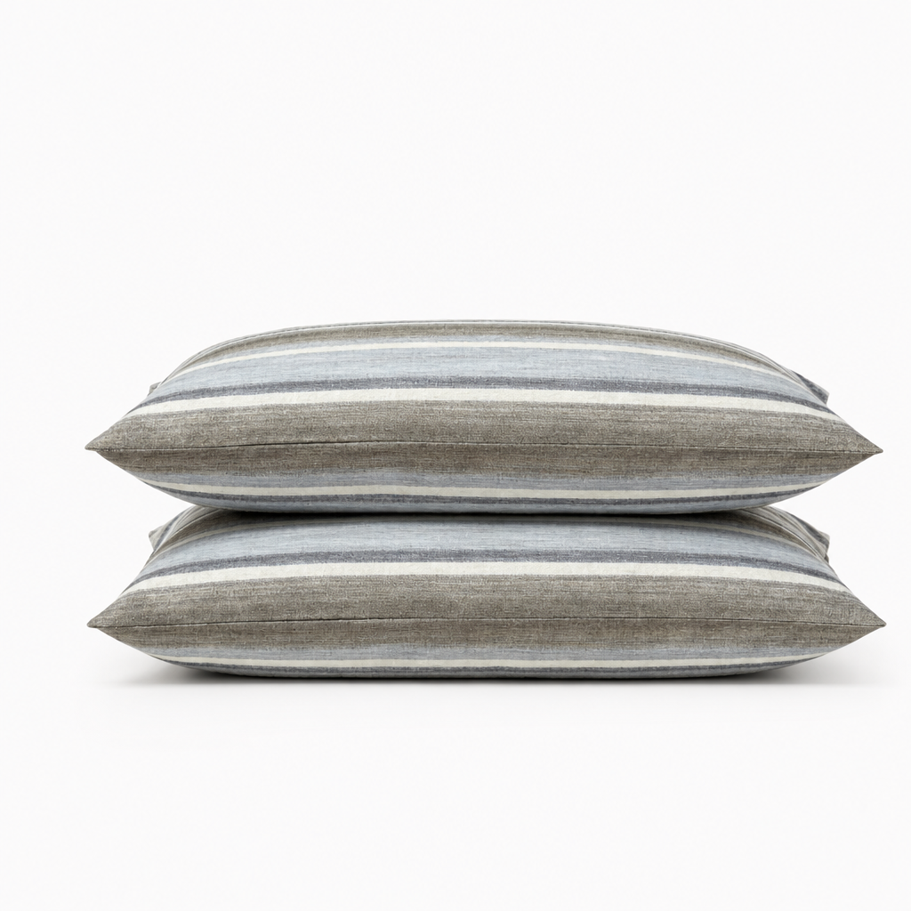 Paire de taies d'oreiller en percale de coton 100 fils/cm², fraîcheur naturelle et élégance authentique