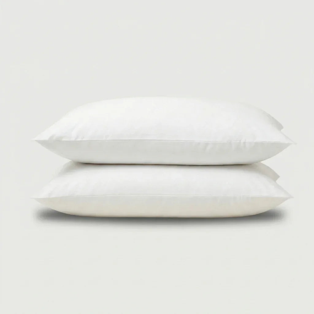 Taies d'oreiller percale de coton - Uni en Blanc Neige – - MaisonTextile