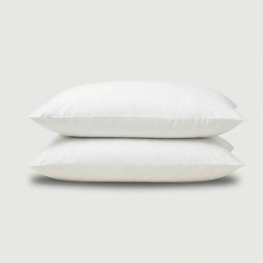 Taies d'oreiller percale de coton - Uni en Blanc Neige – - MaisonTextile