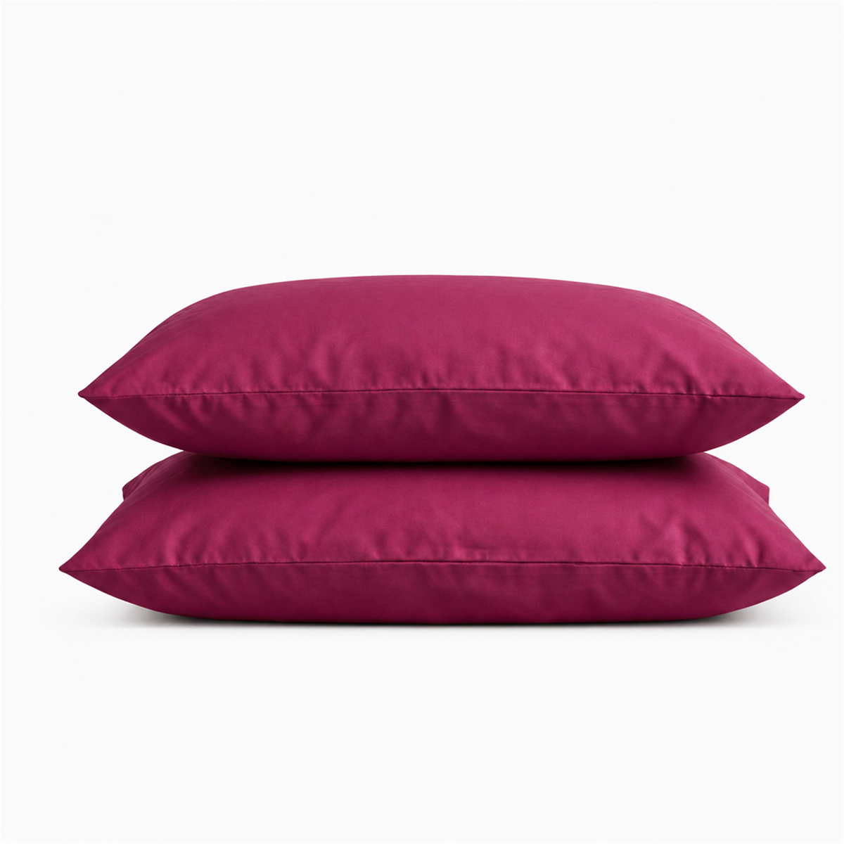 Taies d'oreiller en percale de coton 100 fils, texture lisse et fraîcheur naturelle, paire de 2