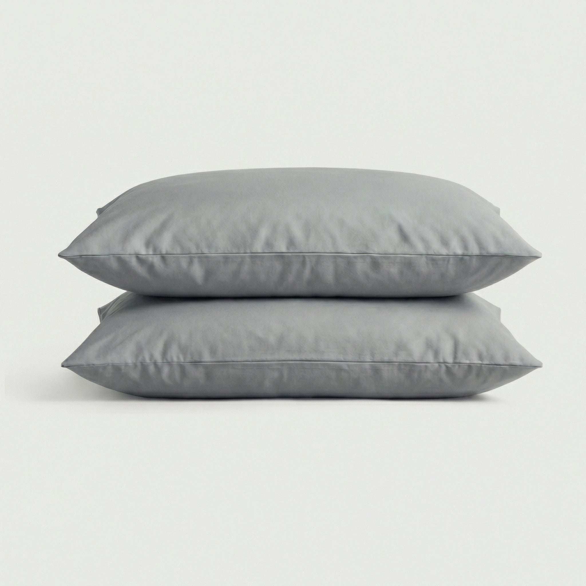 Taies d'oreiller percale de coton - Uni en Vert Sauge – - MaisonTextile