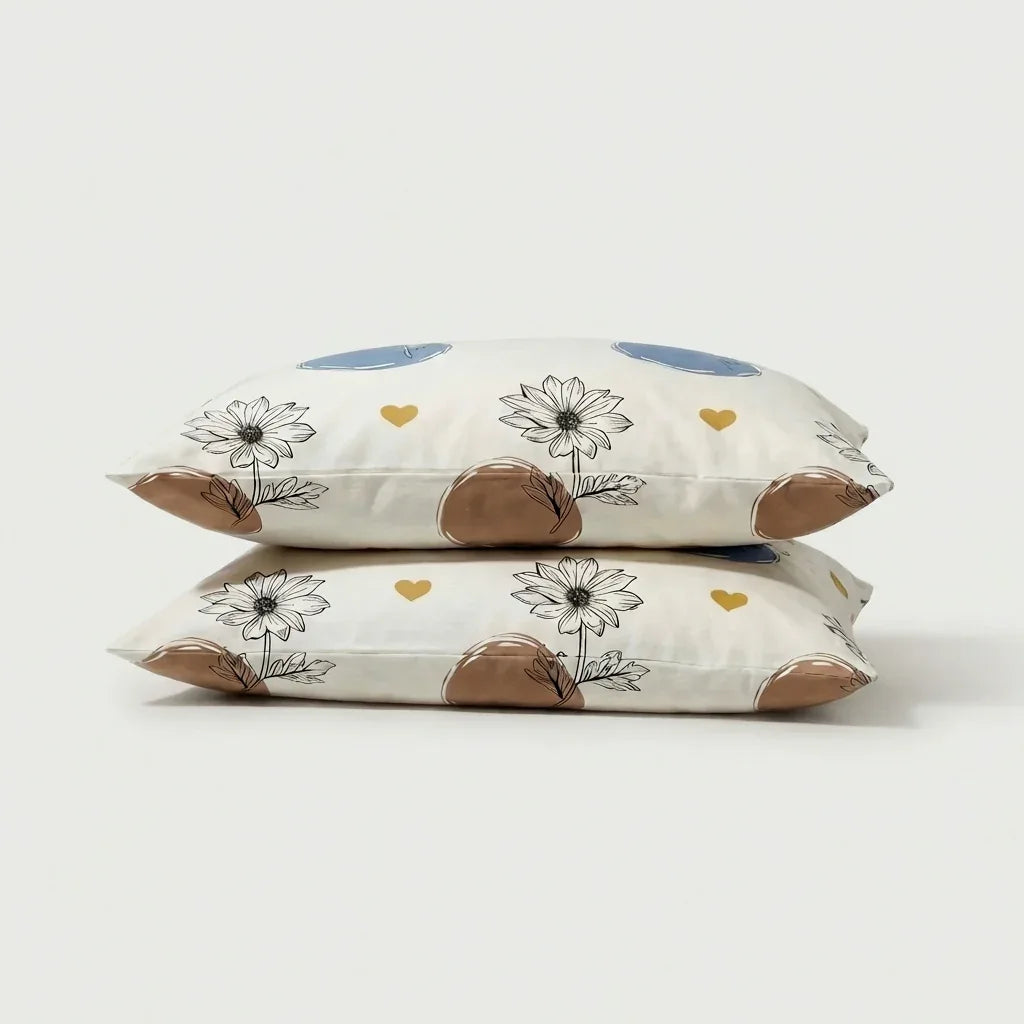 Taies d’oreiller polycoton renforcé - Célestia en Célestia Botanique – - MaisonTextile