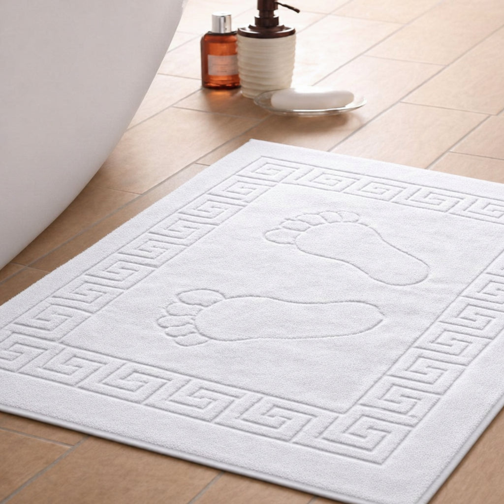 tapis de bain 100% coton doux et absorbant pour salle de bain élégante