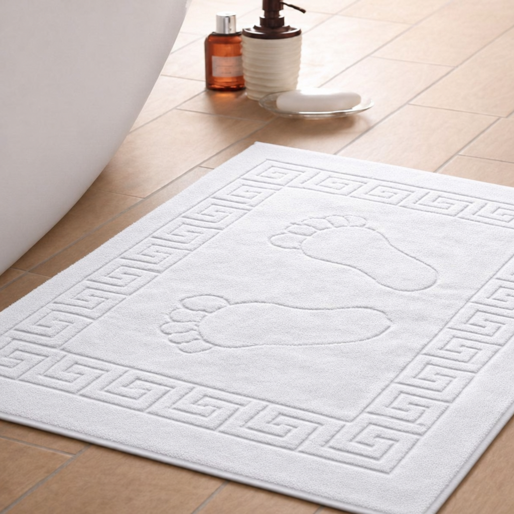 tapis de bain en coton 100% doux et absorbant design élégant et épais