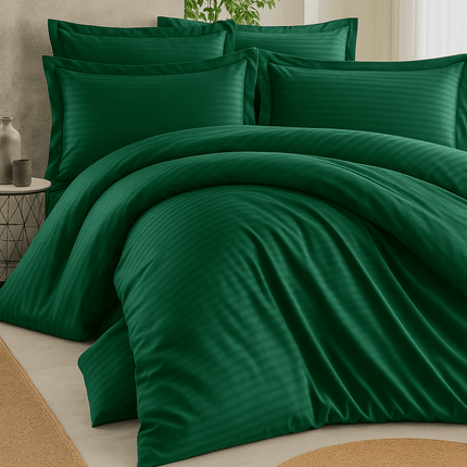 Parures en satin de coton à rayures - MaisonTextile