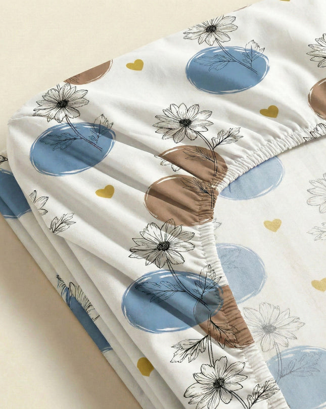 Cearșaf simplu cu elastic din percală de bumbac cu 100 de fire – Moliciune, prospețime și eleganță 