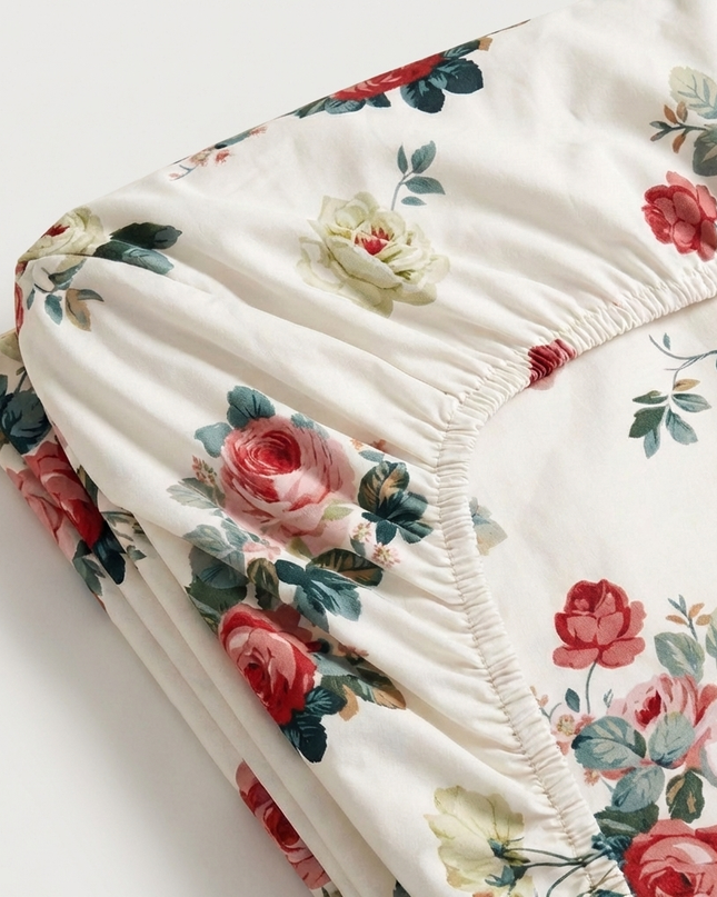 Drap-housse en percale de coton - Jardin