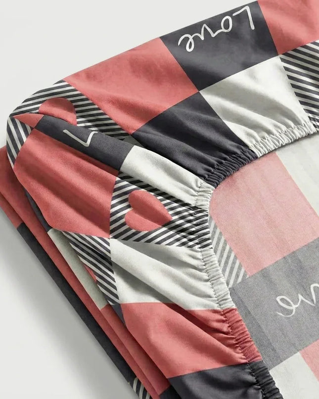 Drap - Housse Percale de coton – Love en Love City – Linge de lit haut de gamme - MaisonTextile