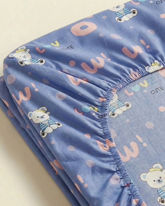 Drap-housse en percale de coton - Ourson