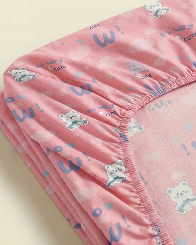 Drap-housse en percale de coton - Ourson