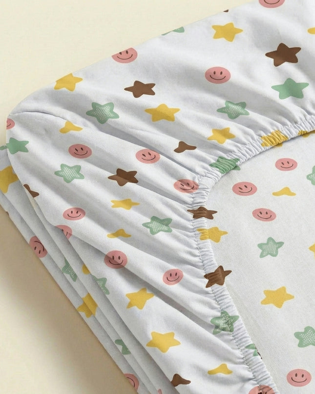 Drap-housse en percale de coton - Stars