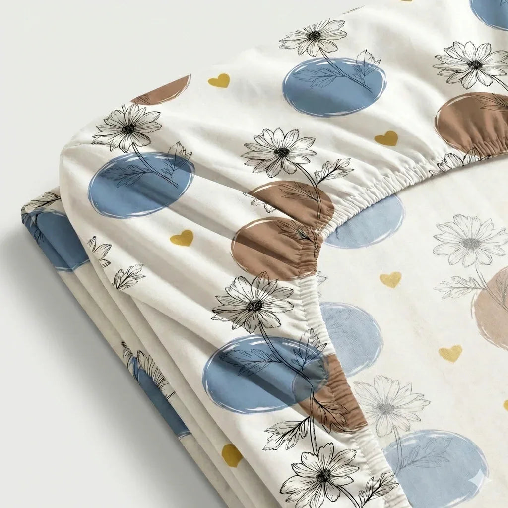 Drap - housse Polycoton renforcé - Célestia en Célestia Botanique – Linge de lit haut de gamme - MaisonTextile