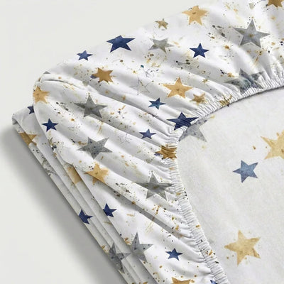 Drap - housse Polycoton renforcé - Stars en Stars Céleste – Linge de lit haut de gamme - MaisonTextile