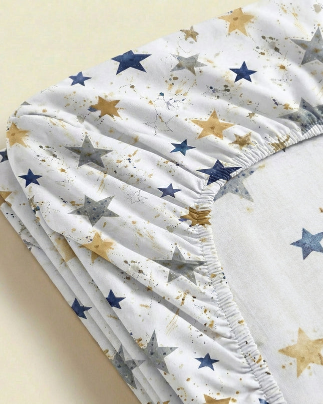 Cearșaf simplu cu elastic din percală de bumbac cu 100 de fire – Moliciune, prospețime și eleganță 