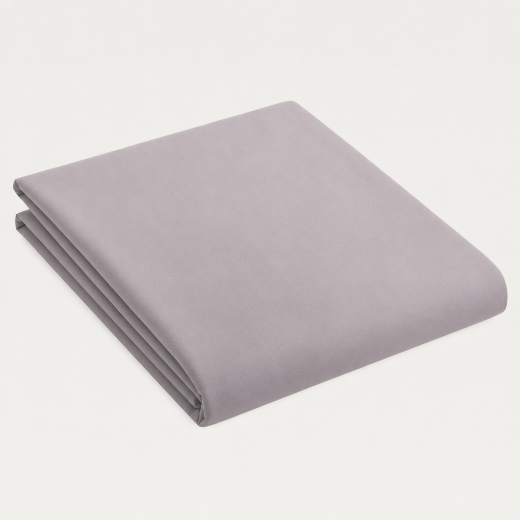 Drap plat en percale de coton 100 fils/cm² élégant et frais, texture lisse et respirante, confection européenne de qualité supérieure.
