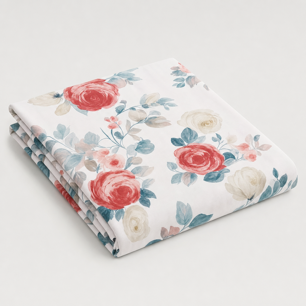 Drap plat percale de coton 100 fils/cm2