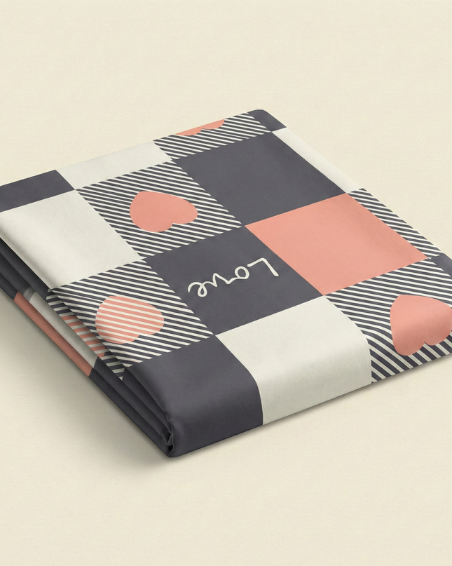 Drap plat percale de coton - Love