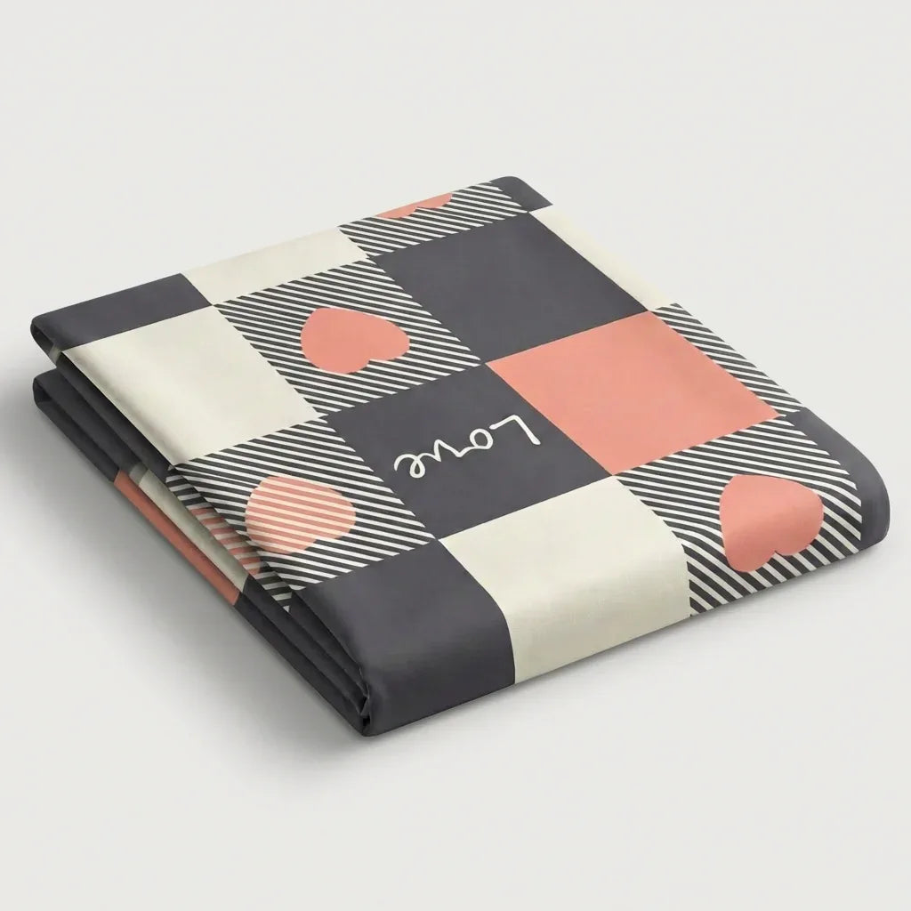 Drap plat percale de coton - Love en Love City – - MaisonTextile