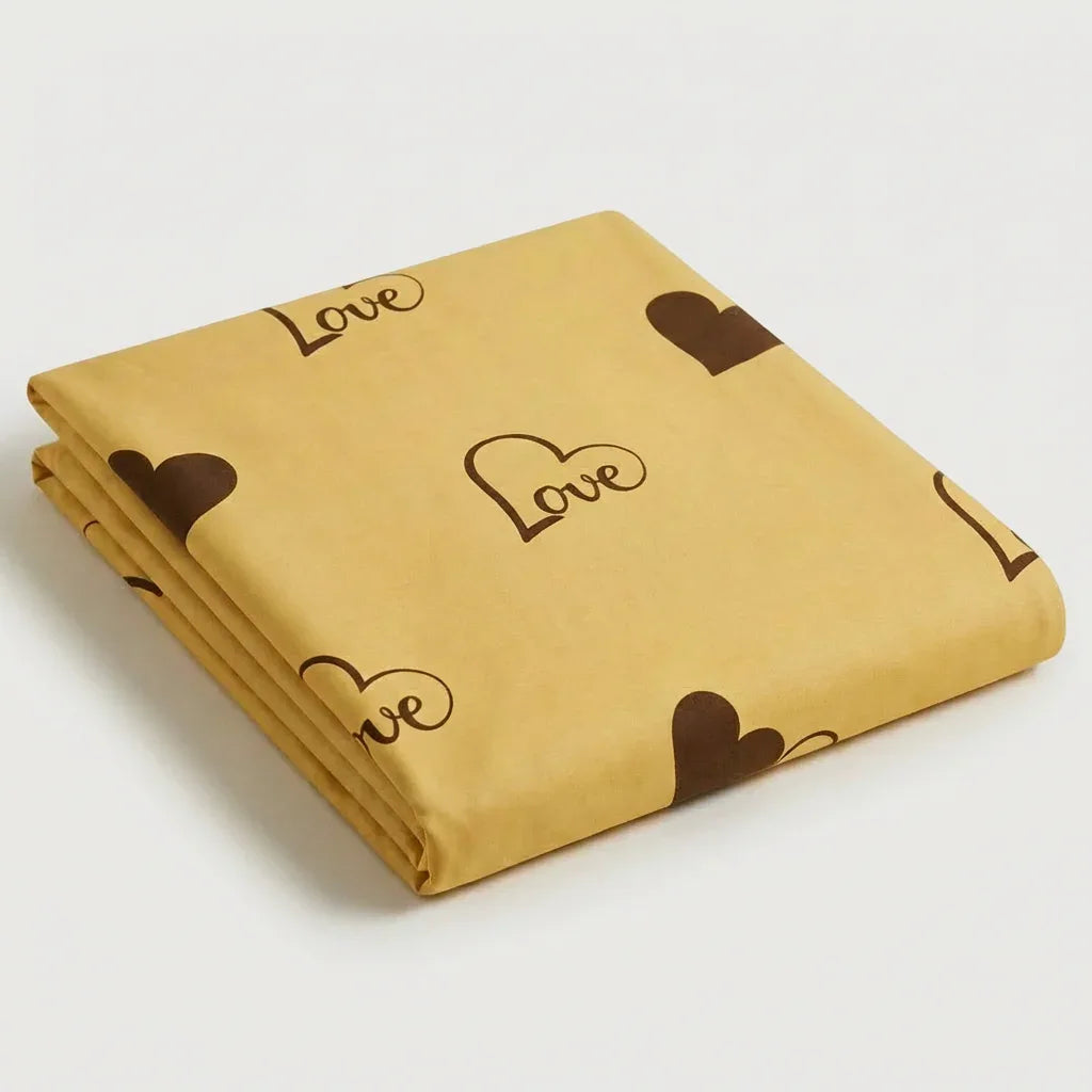 Drap plat percale de coton - Love en Love Soleil – - MaisonTextile