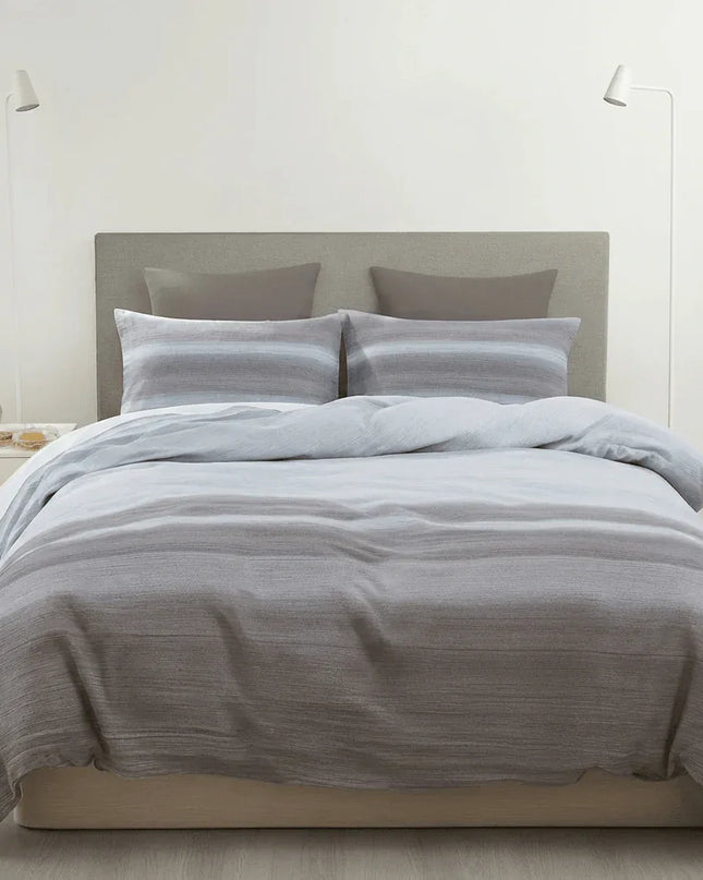 Drap plat percale de coton - Perle - Gris en 180x290 – - MaisonTextile