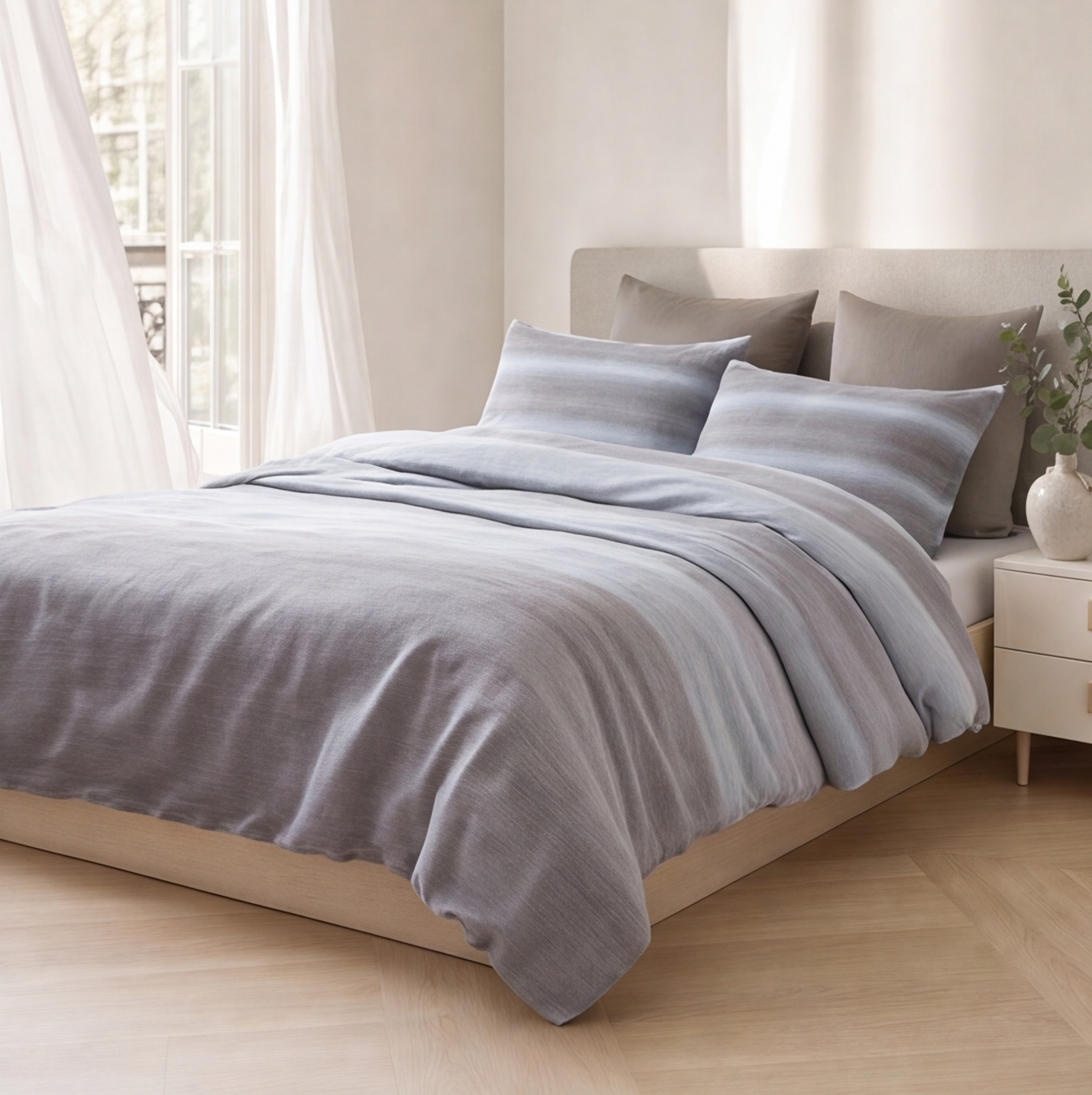 Drap plat en percale de coton 100 fils/cm², texture lisse et respirante pour un confort frais et durable.
