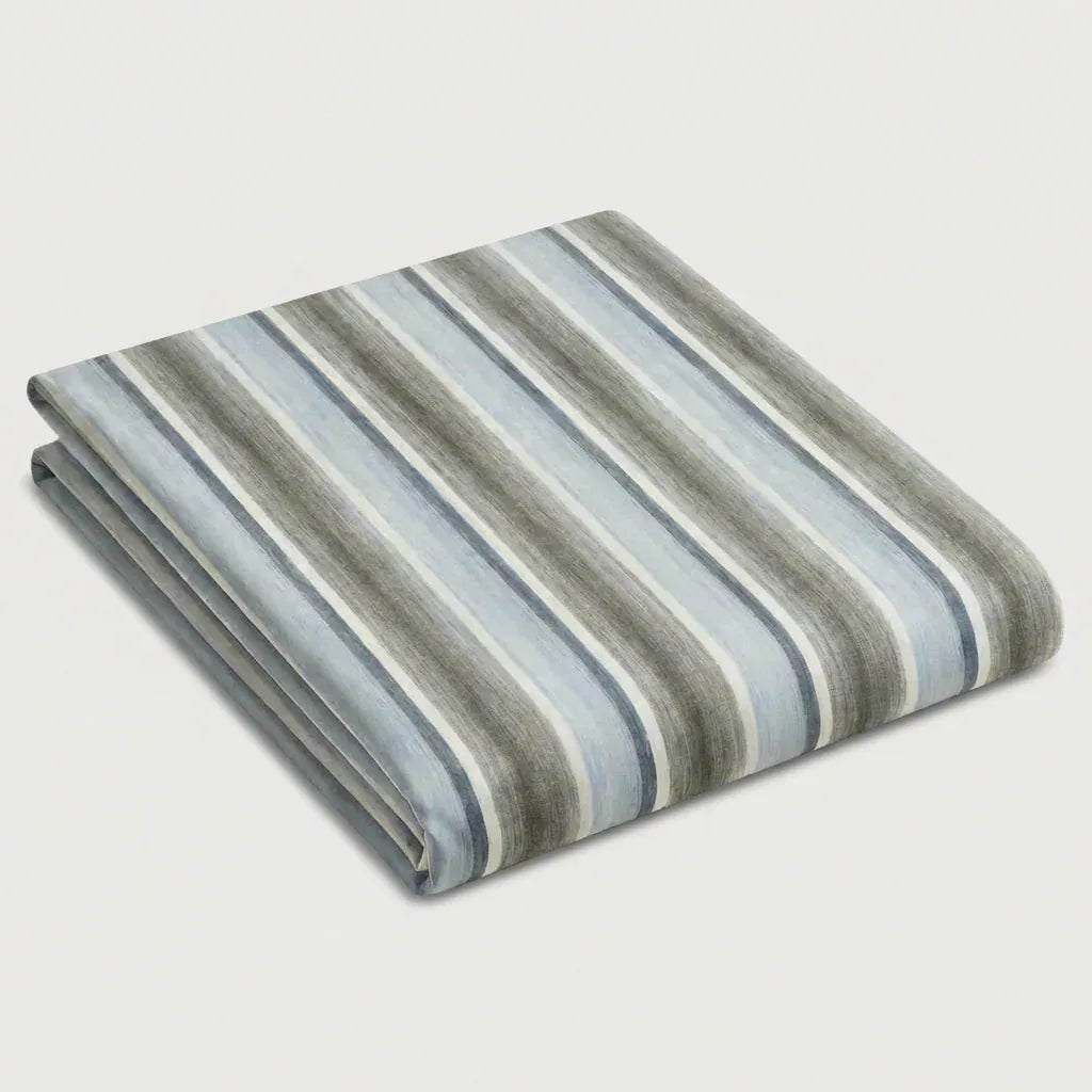 Drap plat percale de coton - Perle - Gris en 180x290 – - MaisonTextile