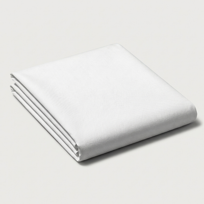 Drap plat percale de coton - Unie en Blanc – - MaisonTextile