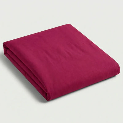 Drap plat percale de coton - Unie en Rouge Framboise – - MaisonTextile