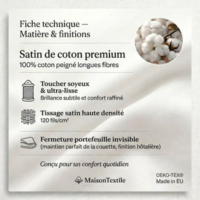 Parure en satin de coton premium  – Rayures satinées