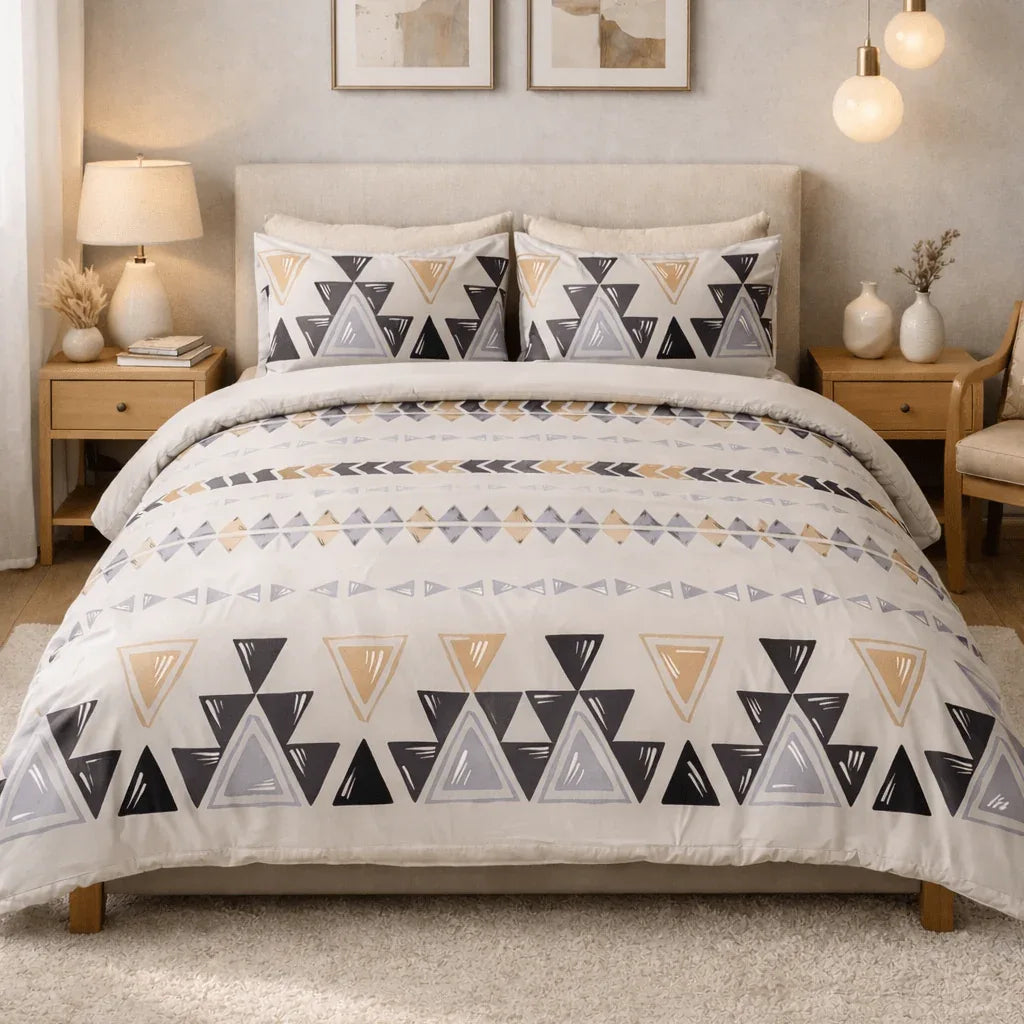 Housse de couette en polycoton renforcé en Graphica - Nomade – Linge de lit - MaisonTextile