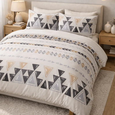 Housse de couette en polycoton renforcé en Graphica - Nomade – Linge de lit - MaisonTextile