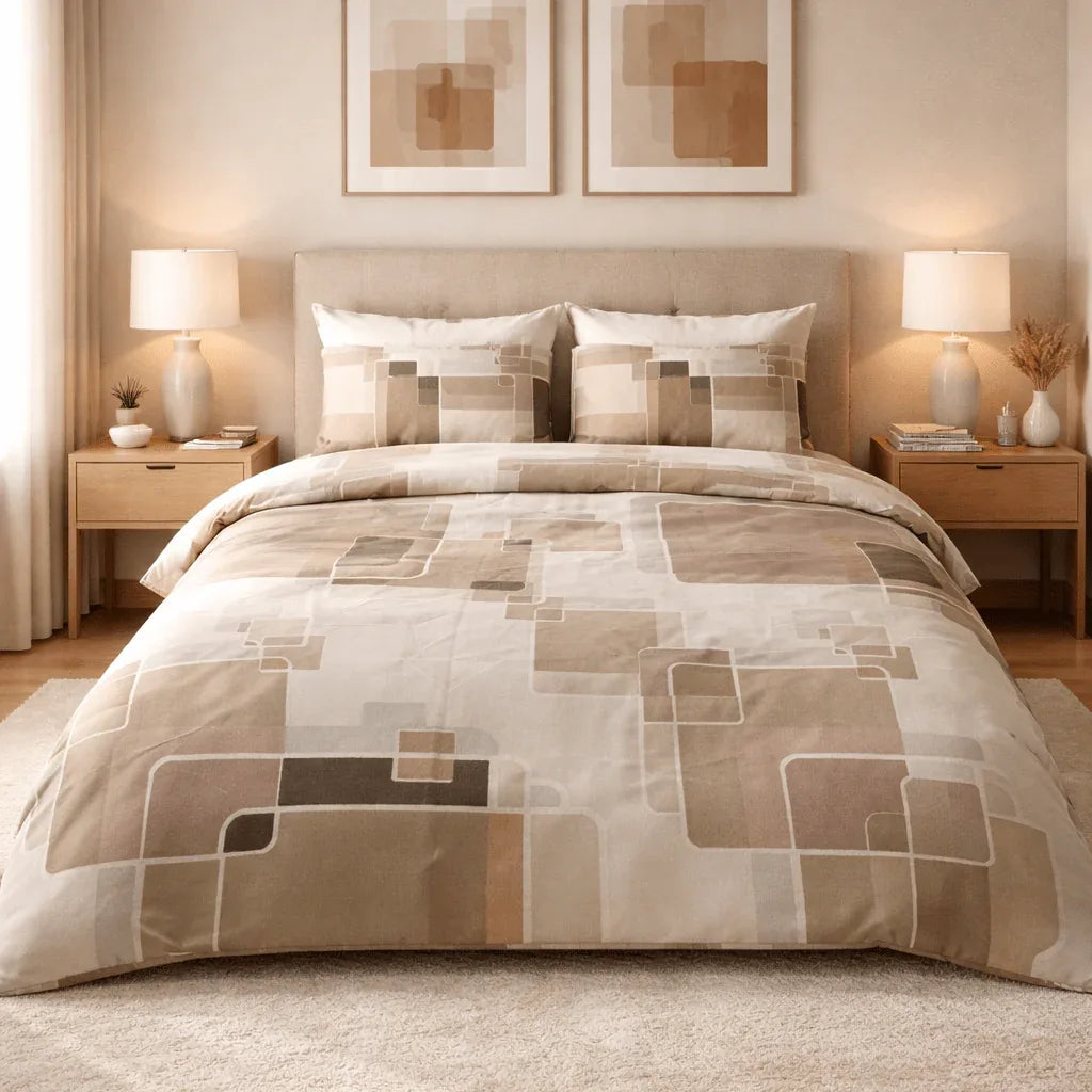 Housse de couette en polycoton renforcé en Graphica - Nomade – Linge de lit - MaisonTextile