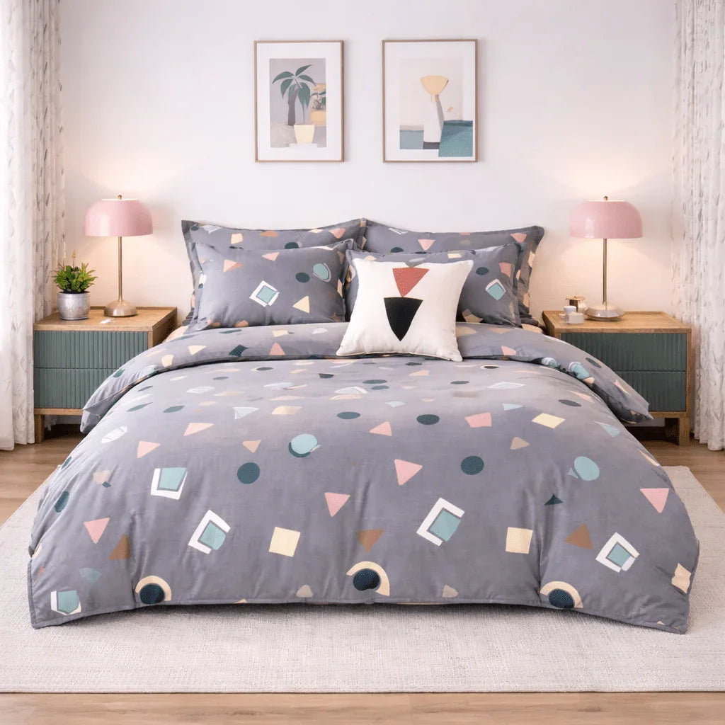 Housse de couette percale de coton - Jardin en Graphica Prisma – Linge de lit haut de gamme - MaisonTextile
