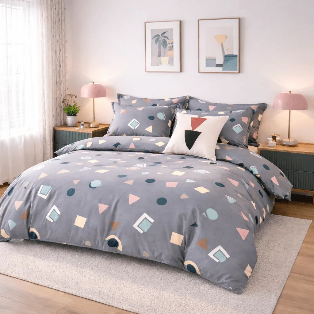 Housse de couette percale de coton - Jardin en Graphica Prisma – Linge de lit haut de gamme - MaisonTextile