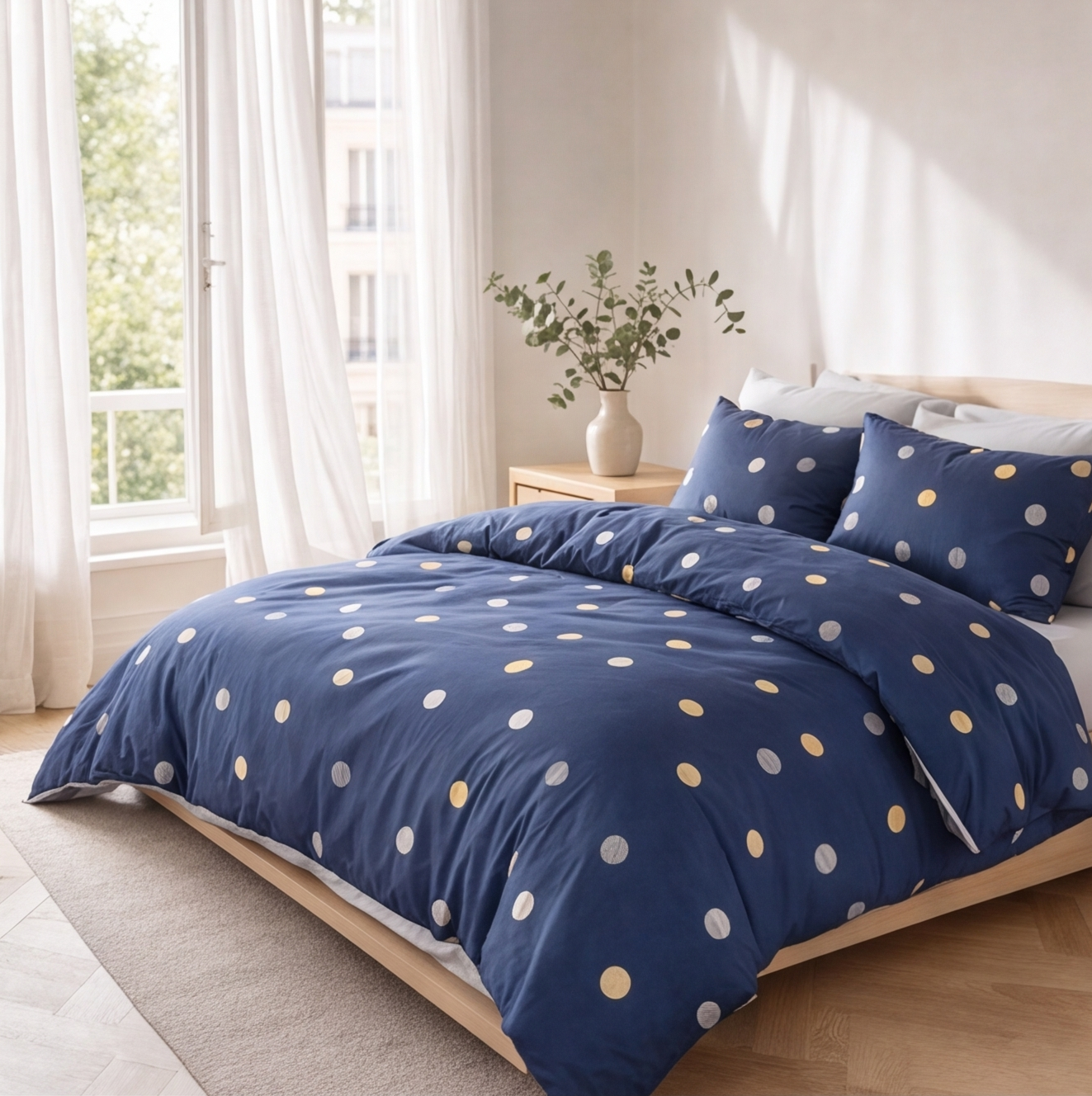 Drap plat percale de coton 100 fils/cm², texture lisse et respirante, élégance hôtelière
