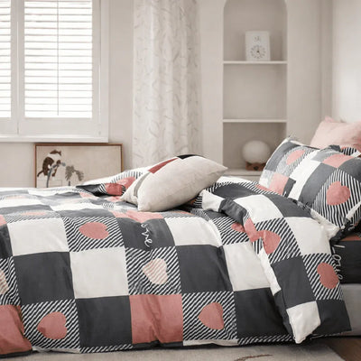 Housse de couette Percale de coton - Love en Love City – Linge de lit haut de gamme - MaisonTextile