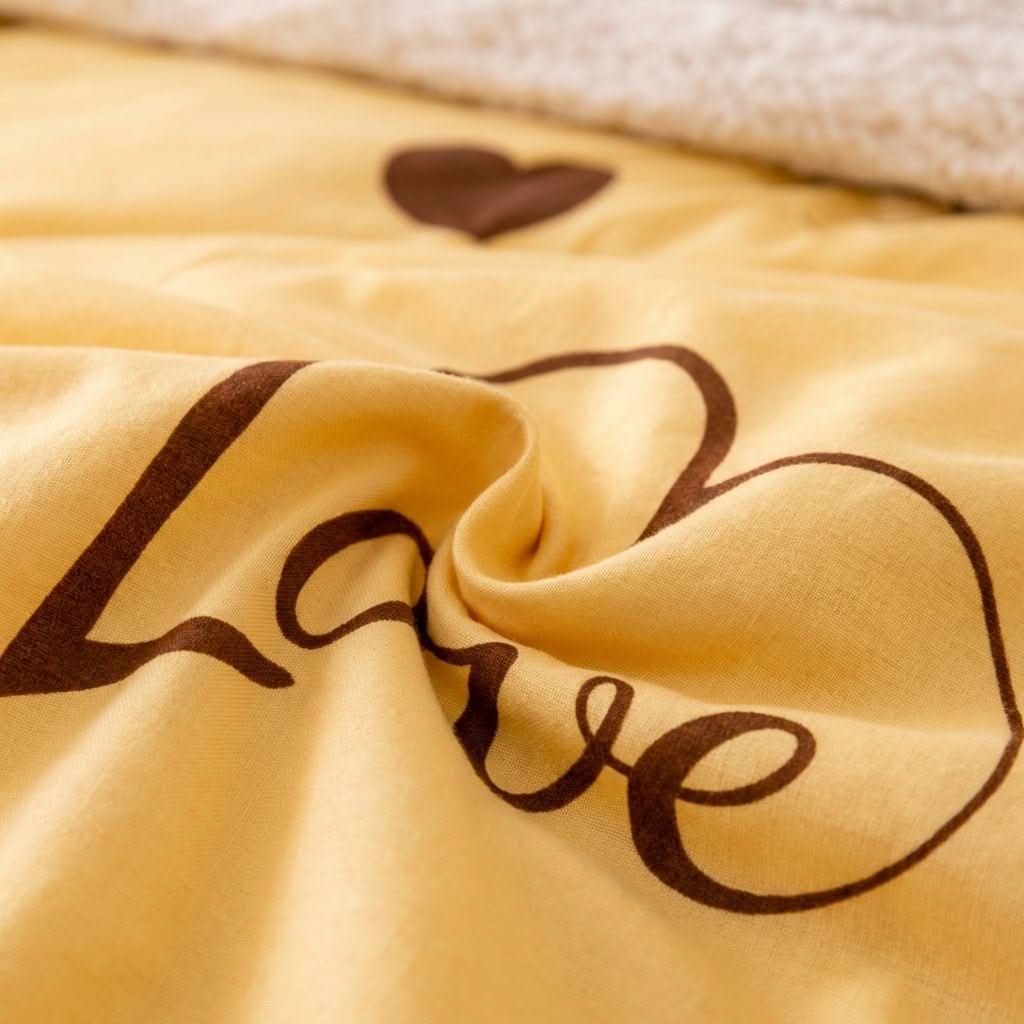 Housse de couette Percale de coton - Love en Love Soleil – Linge de lit haut de gamme - MaisonTextile