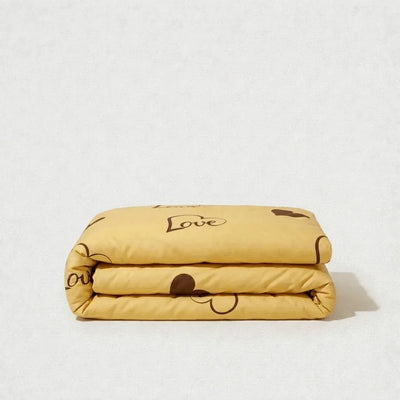 Housse de couette Percale de coton - Love en Love Soleil – Linge de lit haut de gamme - MaisonTextile