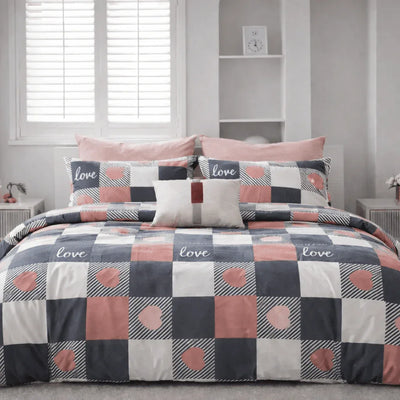 Housse de couette Percale de coton - Love en Love Soleil – Linge de lit haut de gamme - MaisonTextile