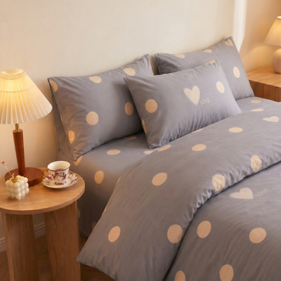 Housse de couette en percale de coton | Douce & romantique - Linge de lit haut de gamme - MaisonTextile