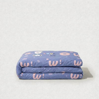 Housse de couette percale de coton - Ourson en Ourson Love Lila – Linge de lit haut de gamme - MaisonTextile
