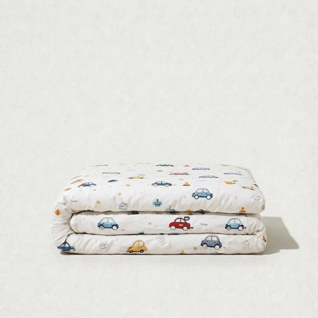 Housse de couette percale de coton - Petite en Petit Bolide – Linge de lit haut de gamme - MaisonTextile