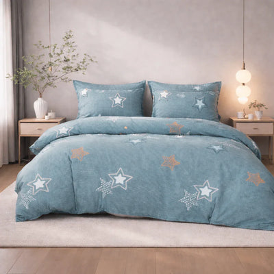 Housse de couette percale de coton - Stars en Stars Joy – Linge de lit haut de gamme - MaisonTextile