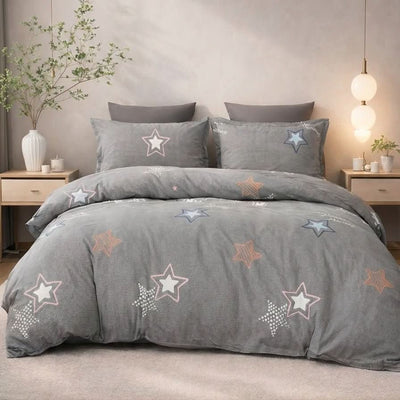 Housse de couette percale de coton - Stars en Stars Joy – Linge de lit haut de gamme - MaisonTextile