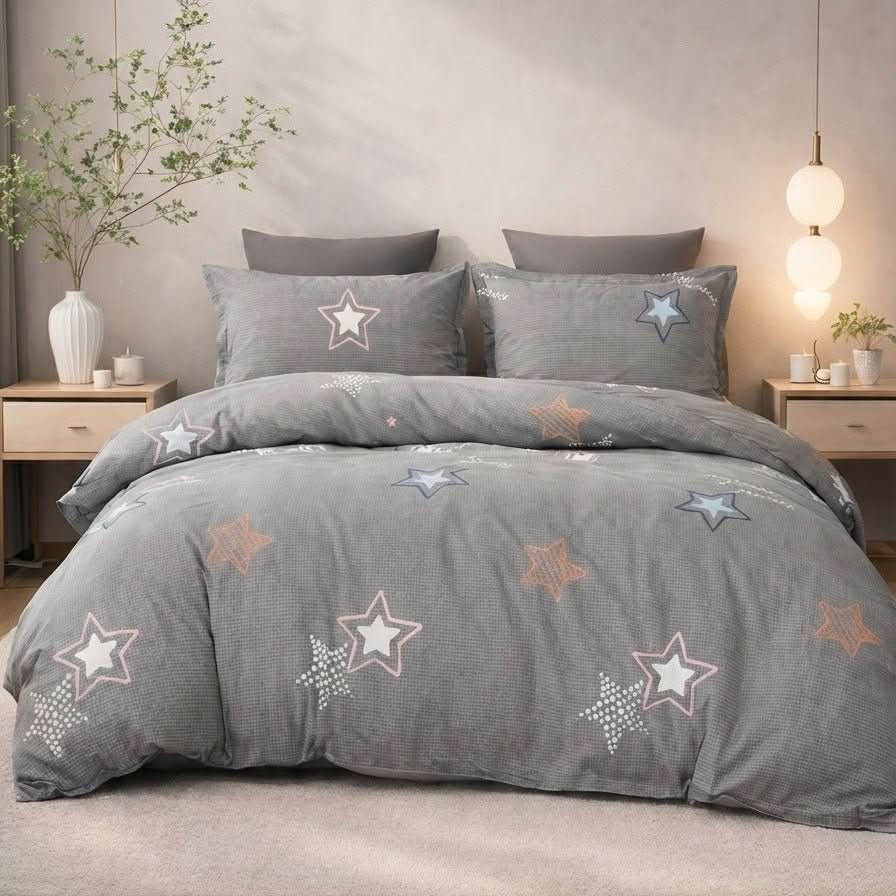 Housse de couette percale de coton - Stars en Stars Joy – Linge de lit haut de gamme - MaisonTextile
