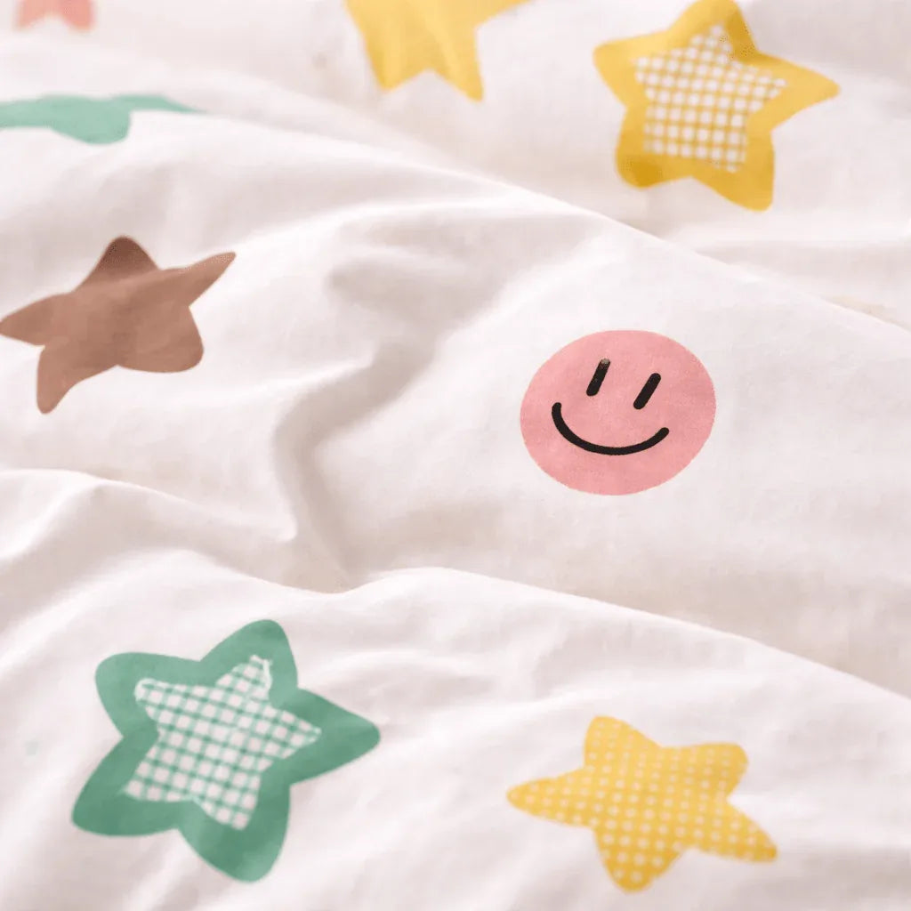 Housse de couette percale de coton - Stars en Stars Joy – Linge de lit haut de gamme - MaisonTextile